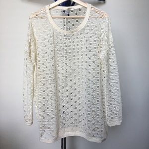 Millau cream open weave top